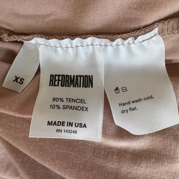 Reformation Blush Pink Fit & Flare Midi Scoop Neck Tank Dress XS - Picture 10 of 10